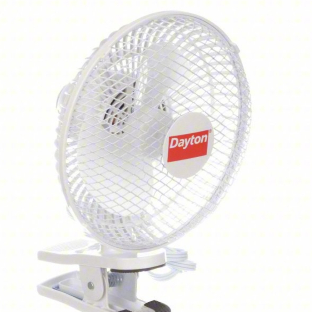 Dayton White Clip-On Fan 6" Blades